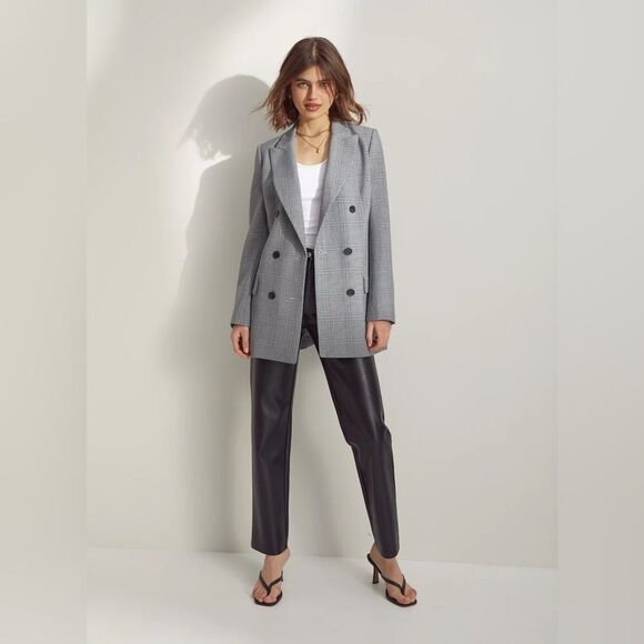 🎀 Wilfred Margaux long plaid blazer peak lapel  4 Aritzia oversized - Picture 4 of 13